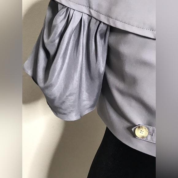 🌞Bebe Short Silk Sleeve Gray Jacket Top 4 - Picture 9 of 15